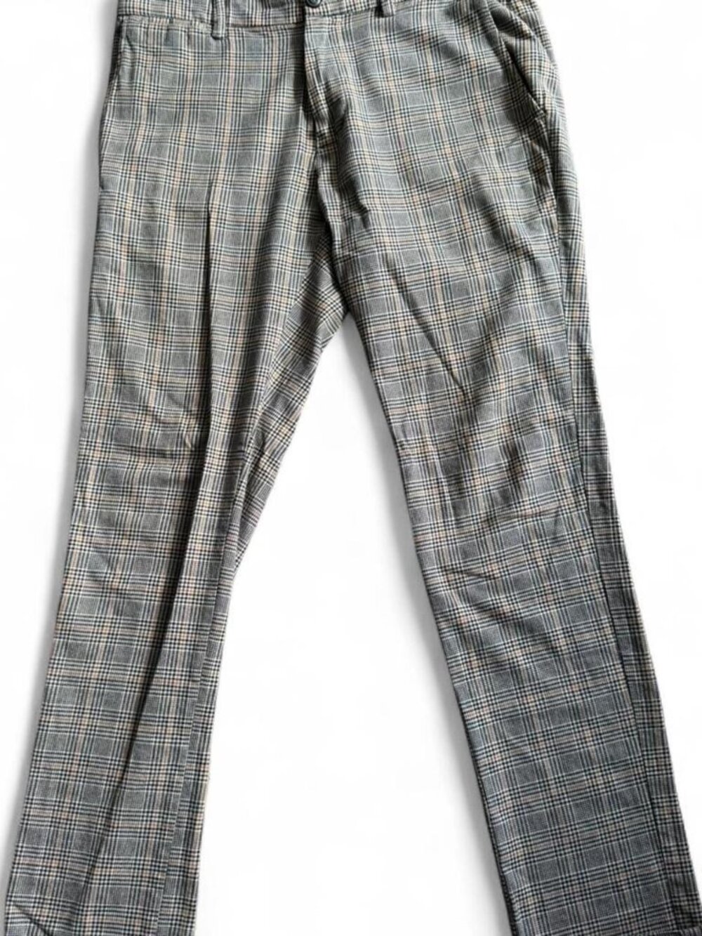 Old Navy Ultimate Slim Built-In Flex Plaid Chino Pants Mens 32x32 Gray/Brown